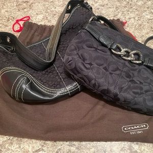 Black tiny coach bag and wristlet